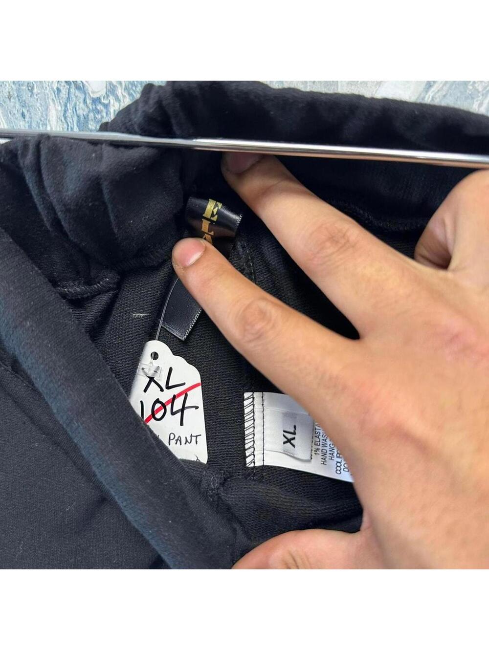 Minimalist boho casual black sweatpants (XL) - Picture 2 of 7